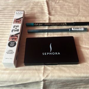 Makeup bundle 2 eyeliners 1sephora mirror 1 nyx eyebrow pencil fill &fluff